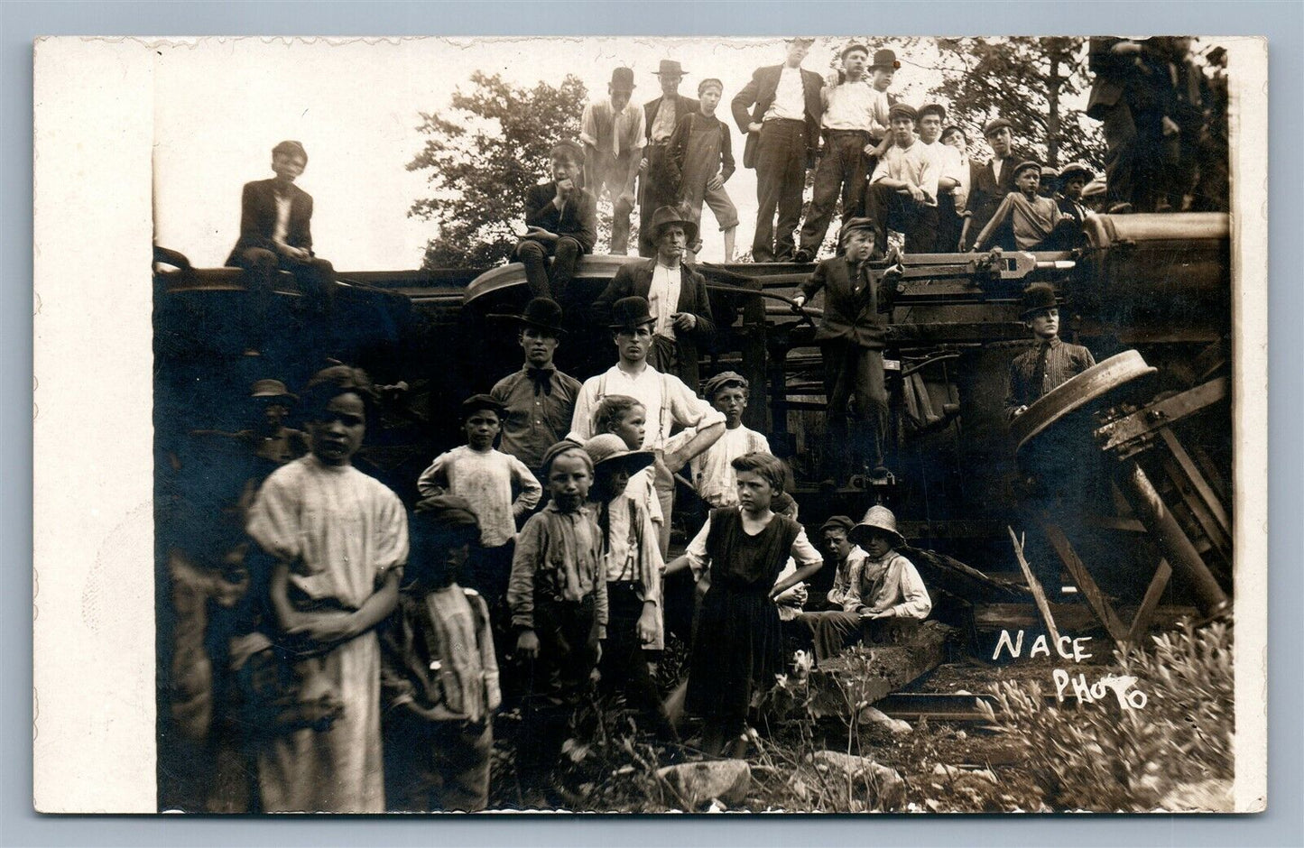 after TRAIN WRECK ANTIQUE REAL PHOTO POSTCARD RPPC railway accident railroad