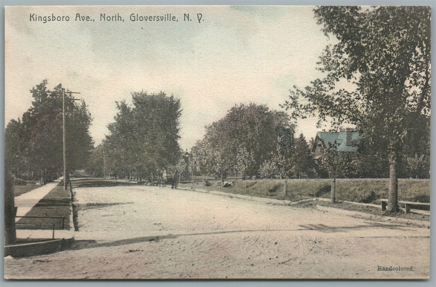 GLOVERSVILLE NY KINGSBORO AVENUE NORTH ANTIQUE POSTCARD