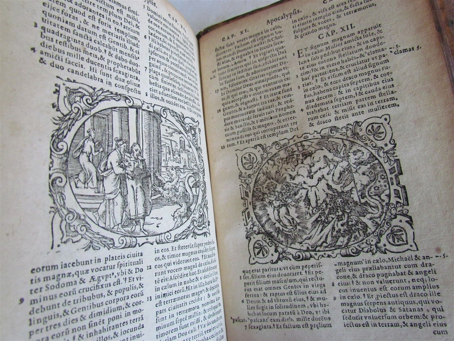 1585 BIBLE ILLUSTRATED Jost Amman & Virgil Solis BIBLIA SACRA antique PIGSKIN