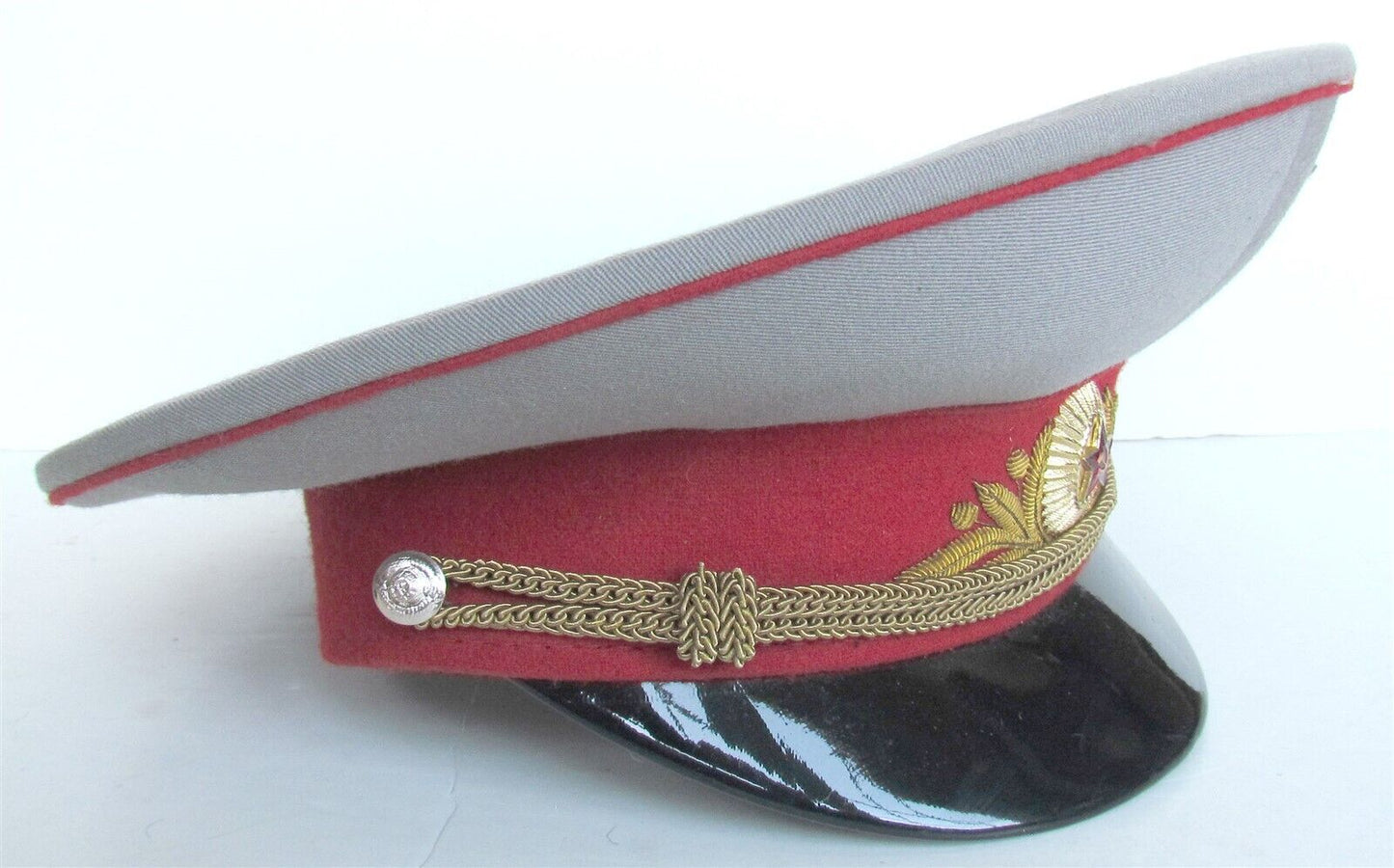 RUSSIAN SOVIET GENERAL PARADE MILITARY UNIFORM VISOR HAT vintage