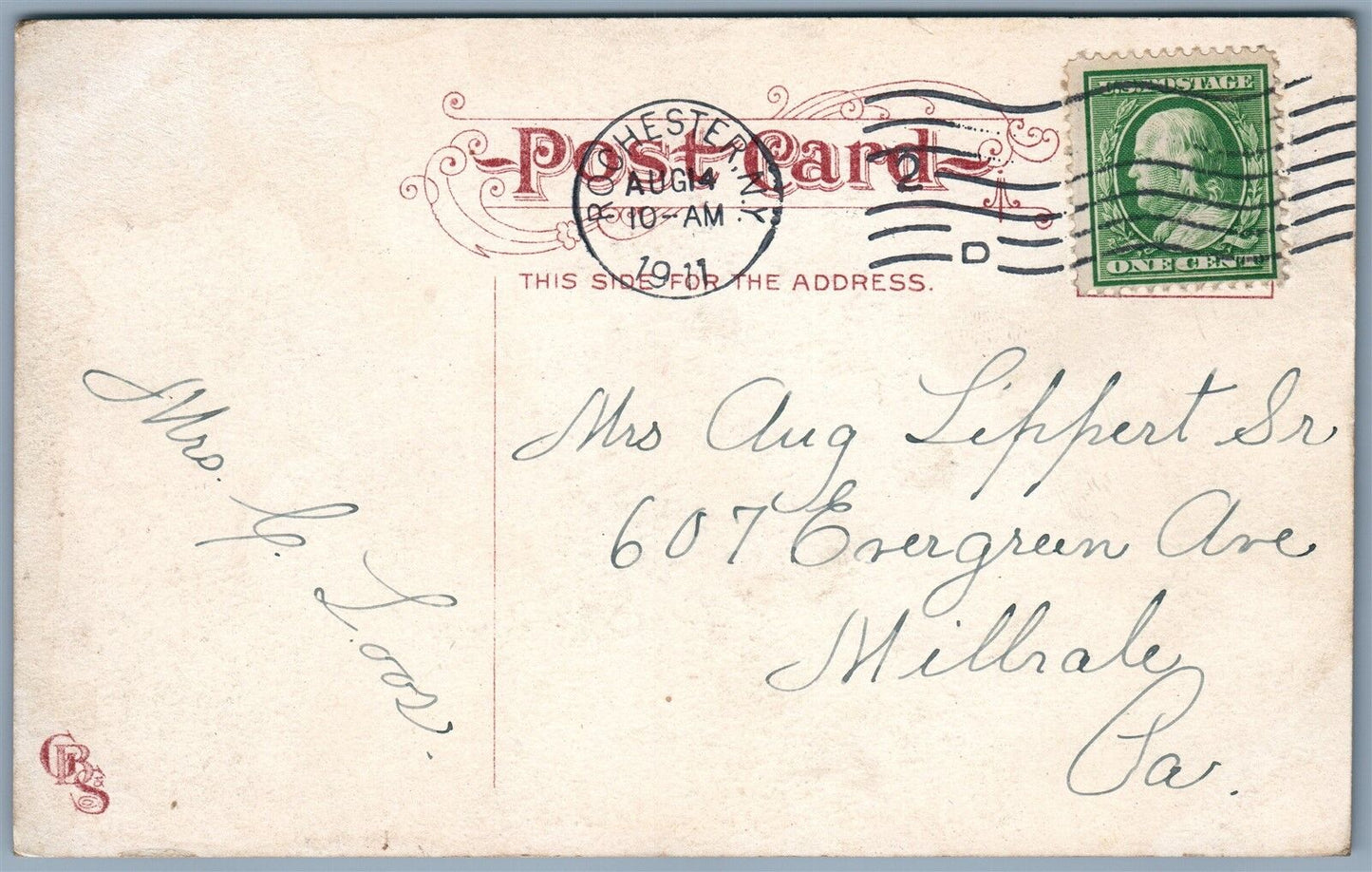 CHARLOTTE NY BATHING BEACH 1911 ANTIQUE POSTCARD