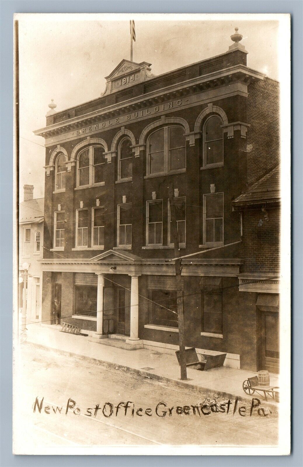 GREENCASTLE PA NEW POST OFFICE ANTIQUE REAL PHOTO POSTCARD RPPC