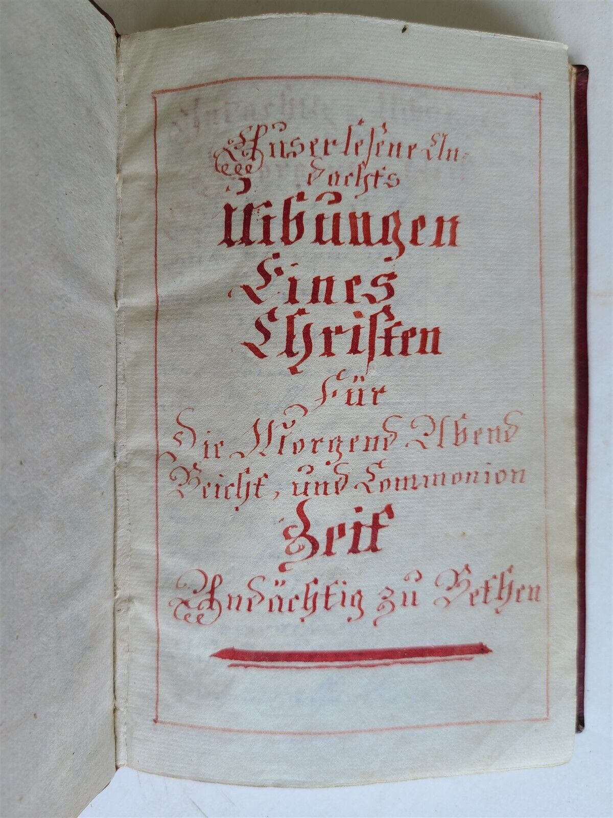 1800s GERMAN MANUSCRIPT PRAYER BOOK antique HANDWRITTEN fine morocco binding