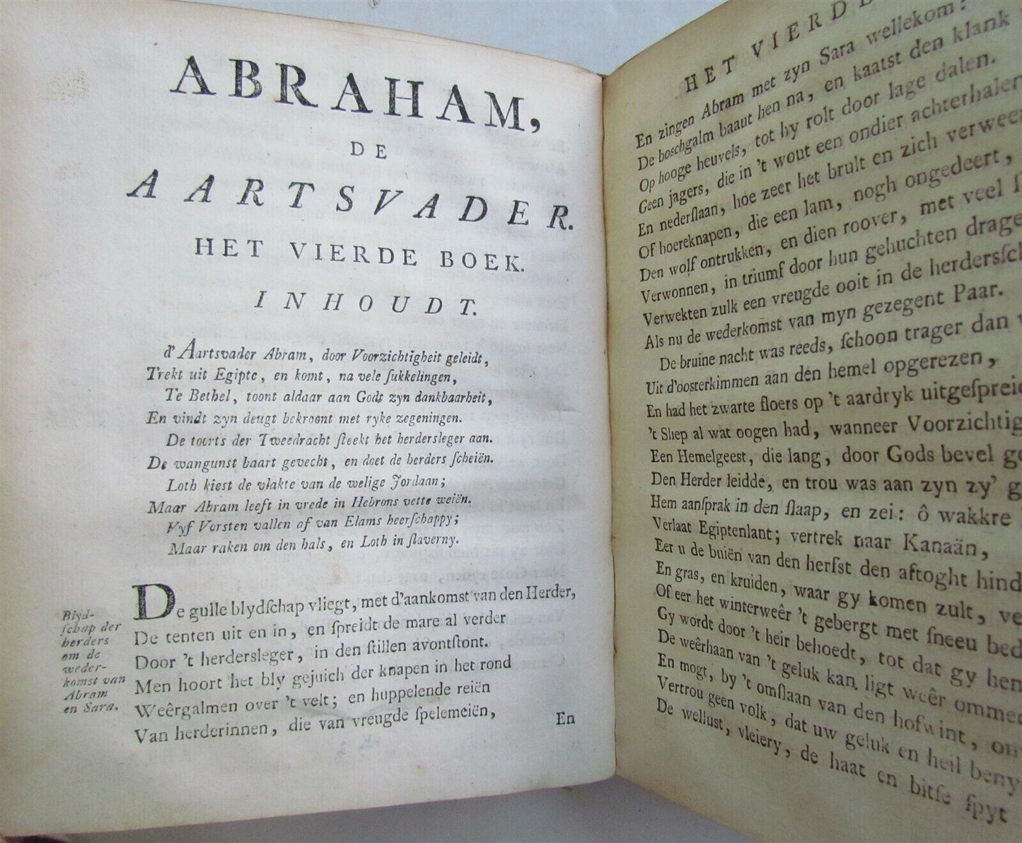 1766 ABRAHAM THE ARCH-FATHER in DUTCH antique BOOK