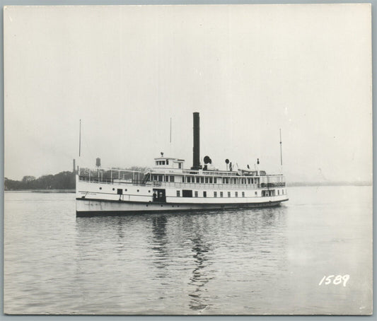 STEAMSHIP HAMPTON ROADS VINTAGE REAL PHOTO POSTCARD RPPC