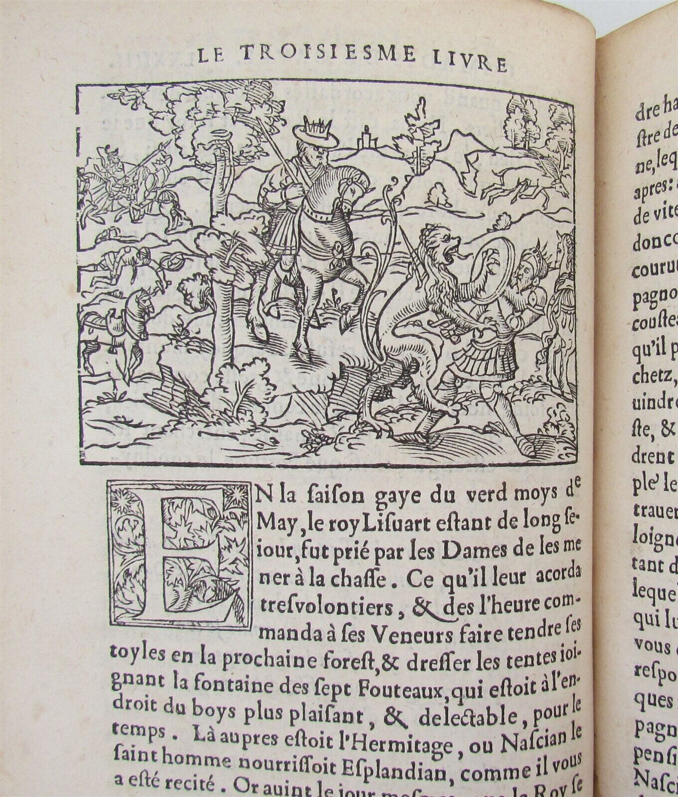 1555 illustrated LE TROISIESME LIVRE D'AMADIS DE GAVLE antique RARE 16th CENTURY