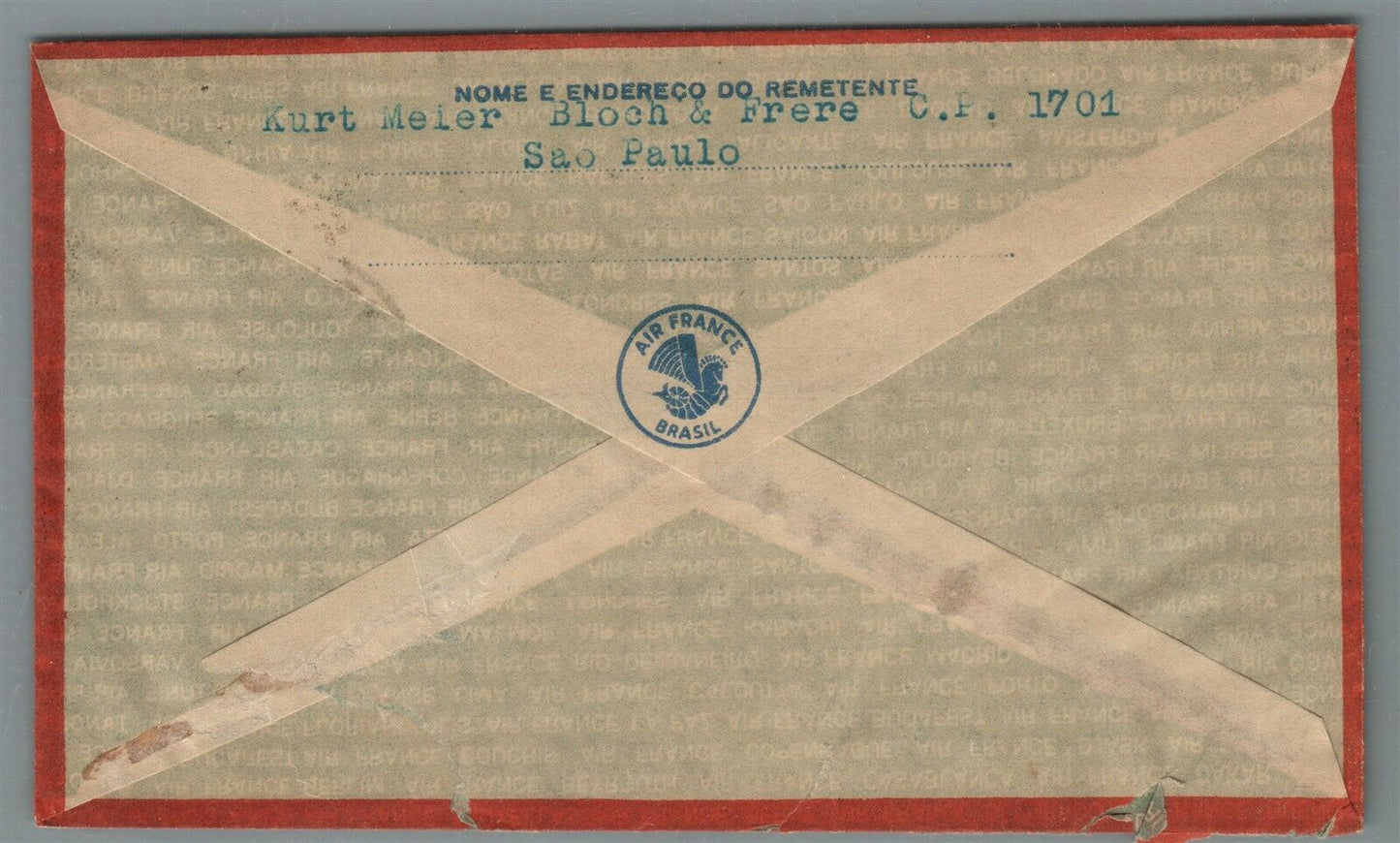 BRAZIL to GERMANY VINTAGE COVER w/ STAMPS