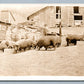 PIGS FARMING ANTIQUE REAL PHOTO POSTCARD RPPC