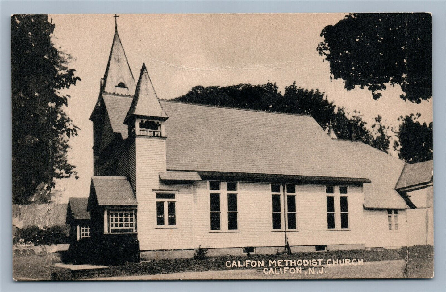 CALIFON NJ METHODIST CHURCH ANTIQUE POSTCARD