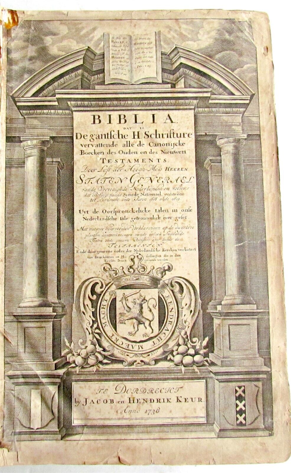 1738 BIBLE in DUTCH ILLUSTRATED w/ MAPS MASSIVE FOLIO in DUTCH antique BIBLIA