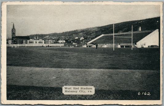 MAHANOY CITY PA WEST END STADIUM VINTAGE POSTCARD