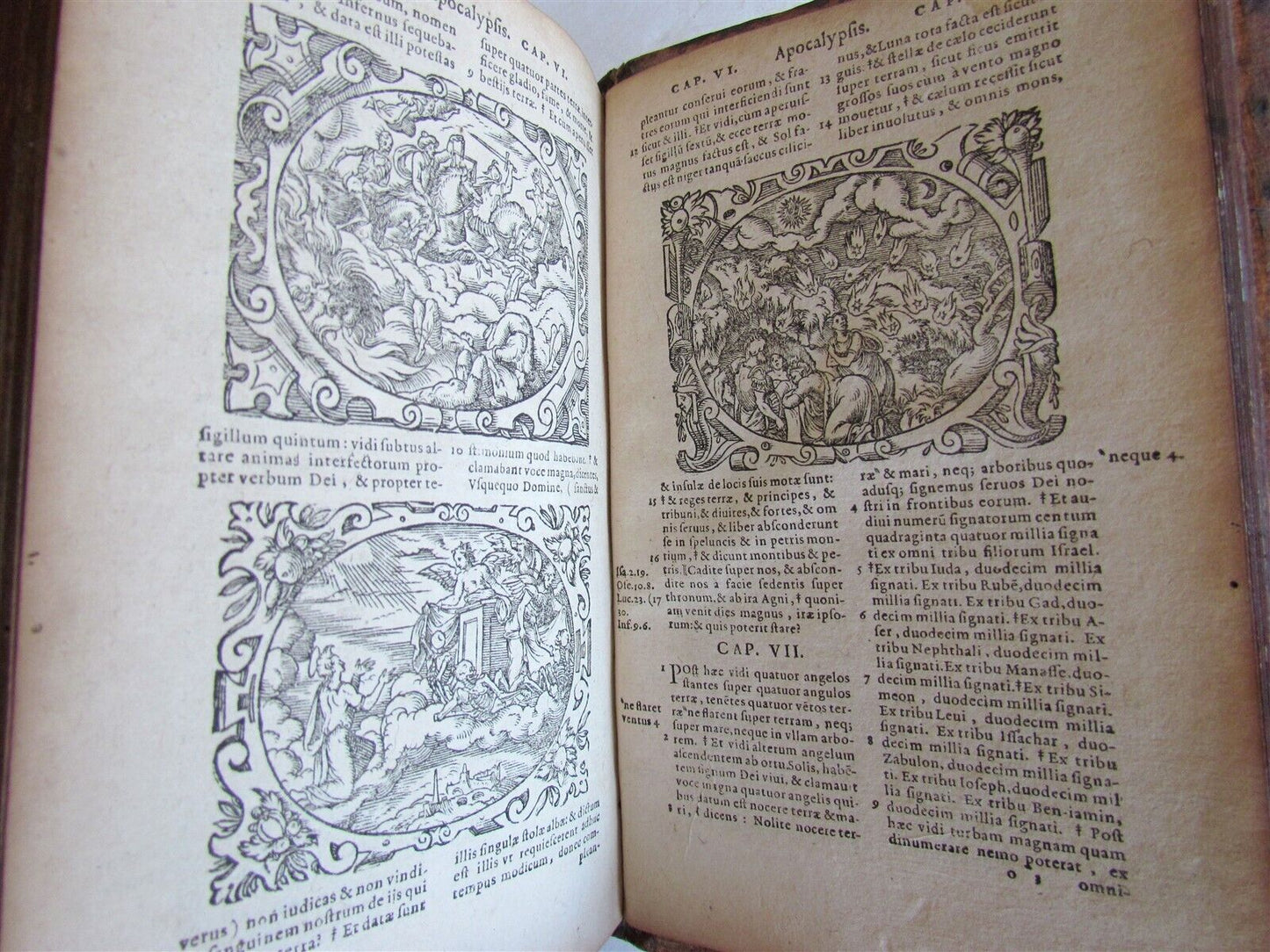 1585 BIBLE ILLUSTRATED Jost Amman & Virgil Solis BIBLIA SACRA antique PIGSKIN