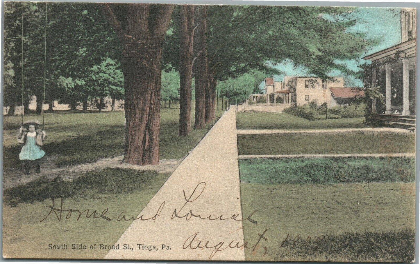 TIOGA PA BROAD STREET ANTIQUE POSTCARD