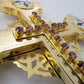 GREEK RUSSIAN ORTHODOX CHURCH BLESSING CROSS CRUCIFIX brass enamel