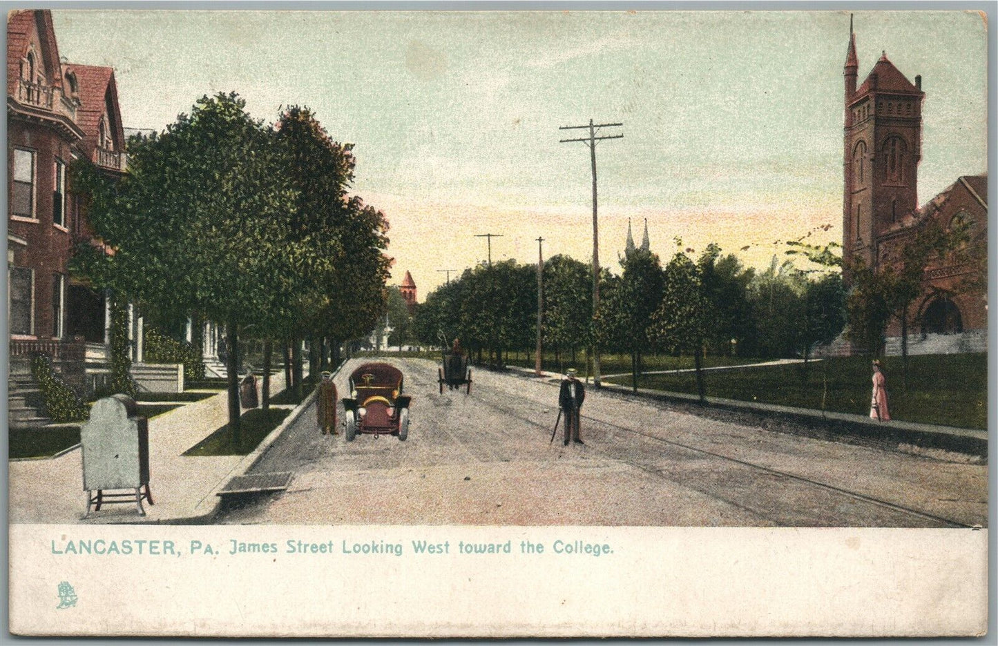 LANCASTER PA JAMES STREET ANTIQUE POSTCARD