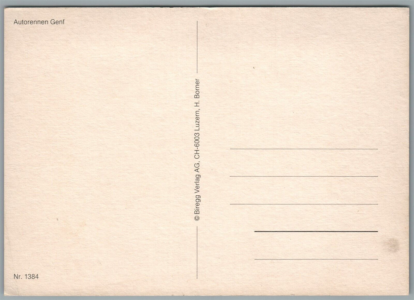 GENEVE SWITZERLAND RETROSPECTIVE 1931-1981 RACING VINTAGE POSTCARD