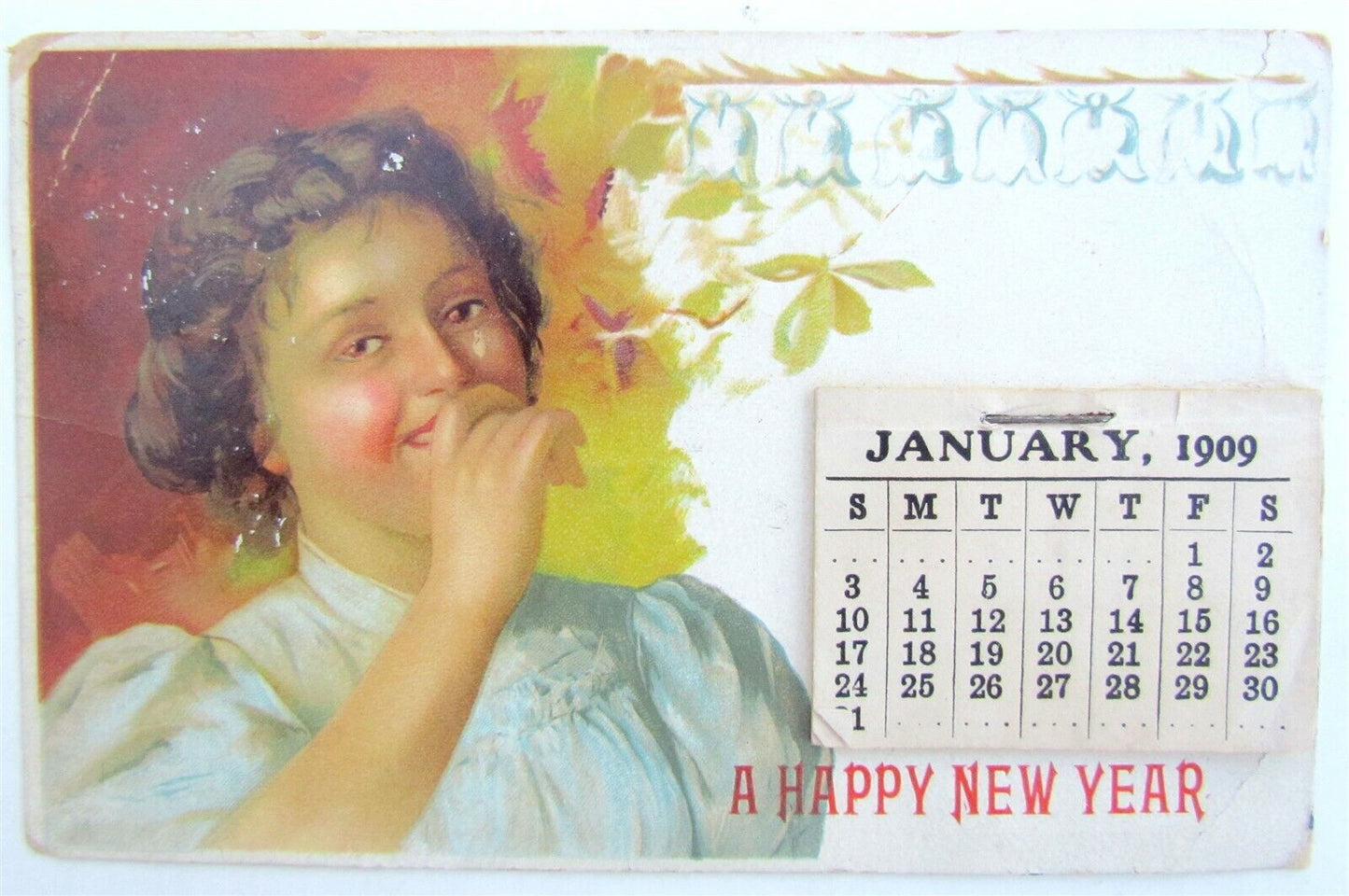 1909 CALENDAR ANTIQUE POSTCARD