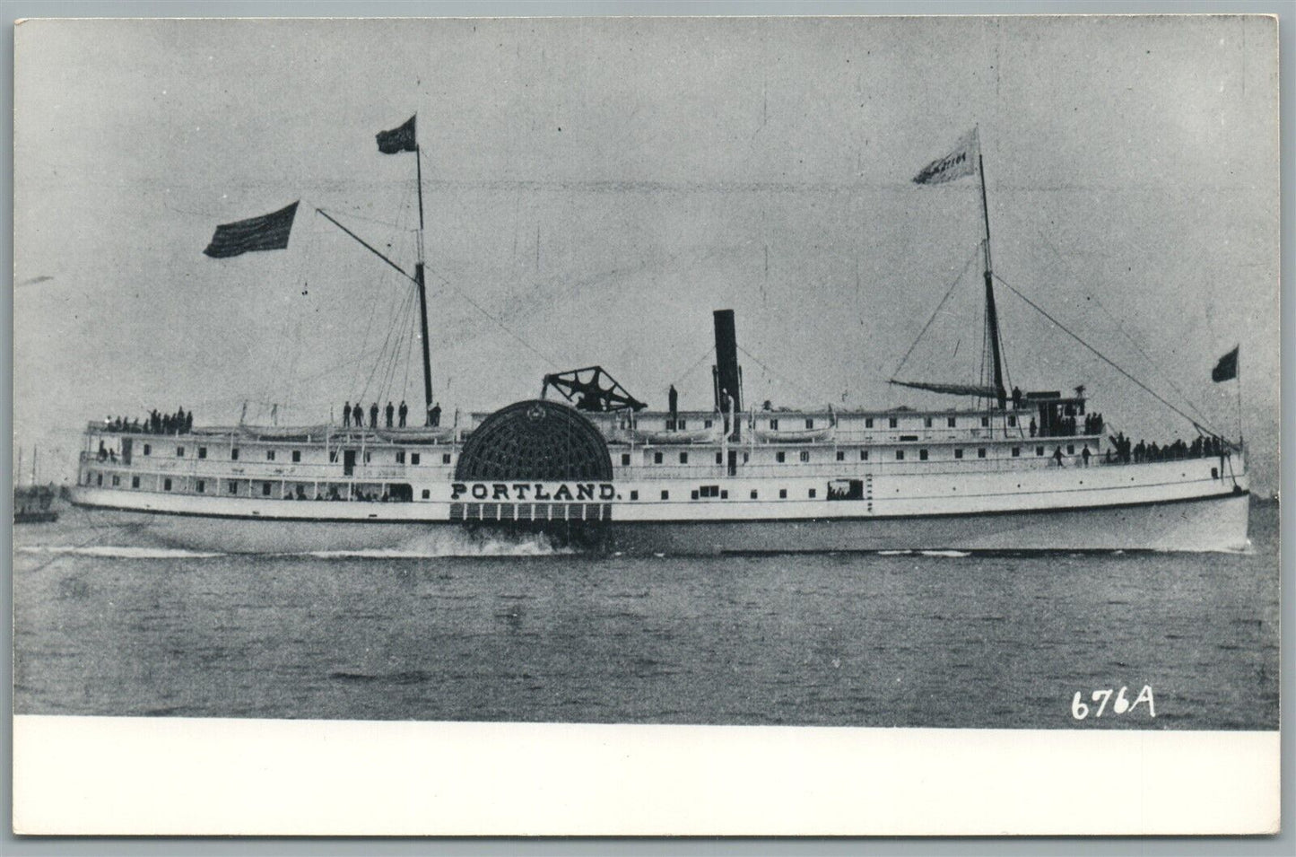 PORTLAND STEAMBOAT VINTAGE REAL PHOTO POSTCARD RPPC