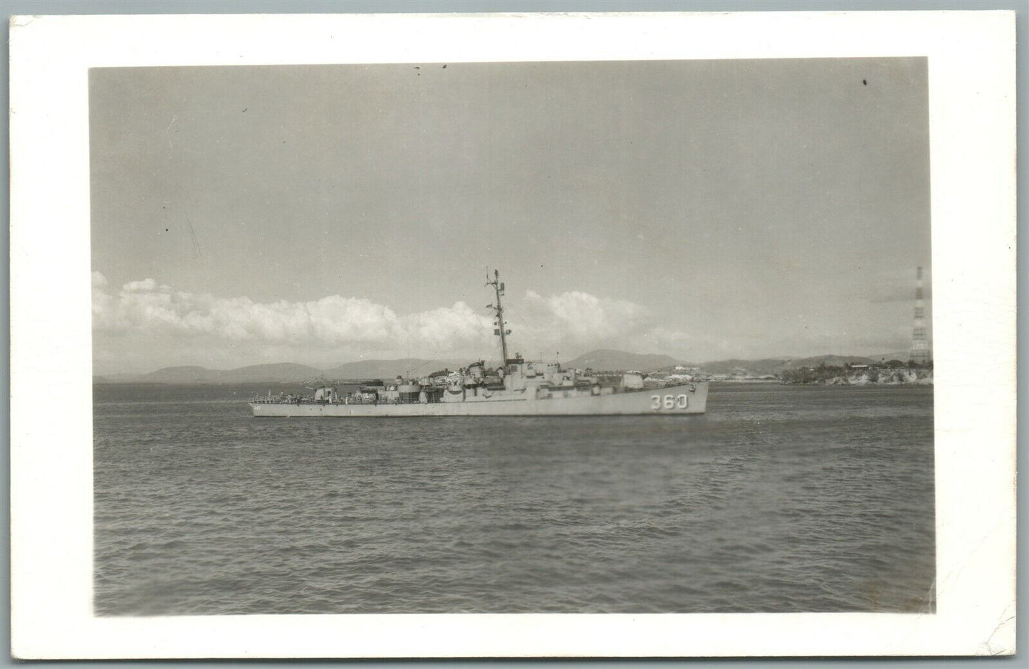 MILITARY SHIP U.S.S. PHELPS VINTAGE REAL PHOTO POSTCARD RPPC