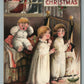 SANTA in WINDOW CHRISTMAS WISHES ANTIQUE POSTCARD