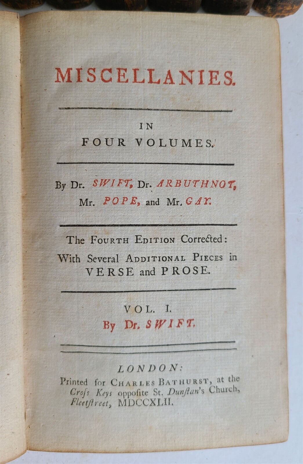 1742-1745 JONATHAN SWIFT MISCELLANIES antique 9 volumes