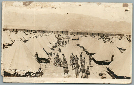 MEXICAN WAR MILITARY CAMP ANTIQUE REAL PHOTO POSTCARD RPPC