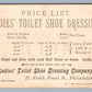 VICTORIAN TRADE CARD LADIES TOILET SHOE DRESSING CO. PHILADELPHIA PA antique