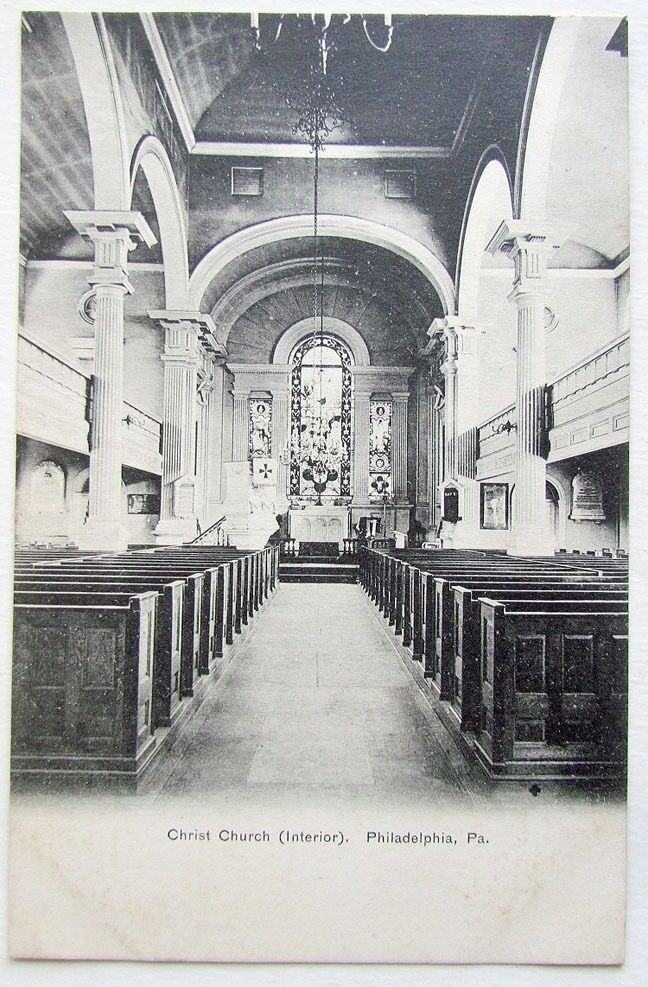 VINTAGE POSTCARD CHRIST CHURCH INTERIOR PHILADELHIA PA