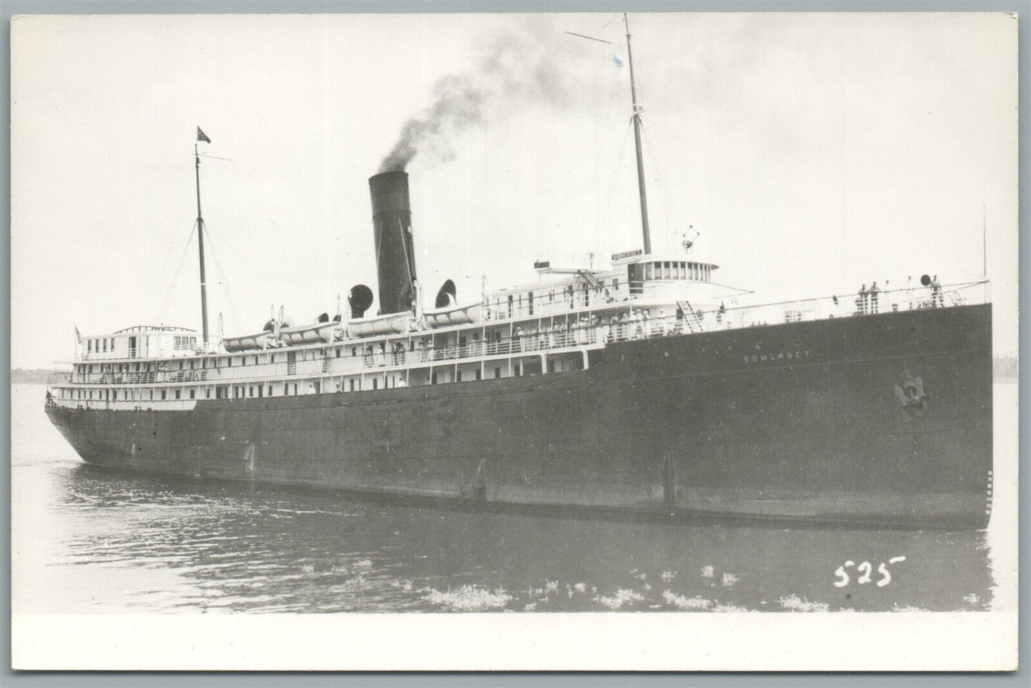 STEAMBOAT SOMERSET VINTAGE REAL PHOTO POSTCARD RPPC