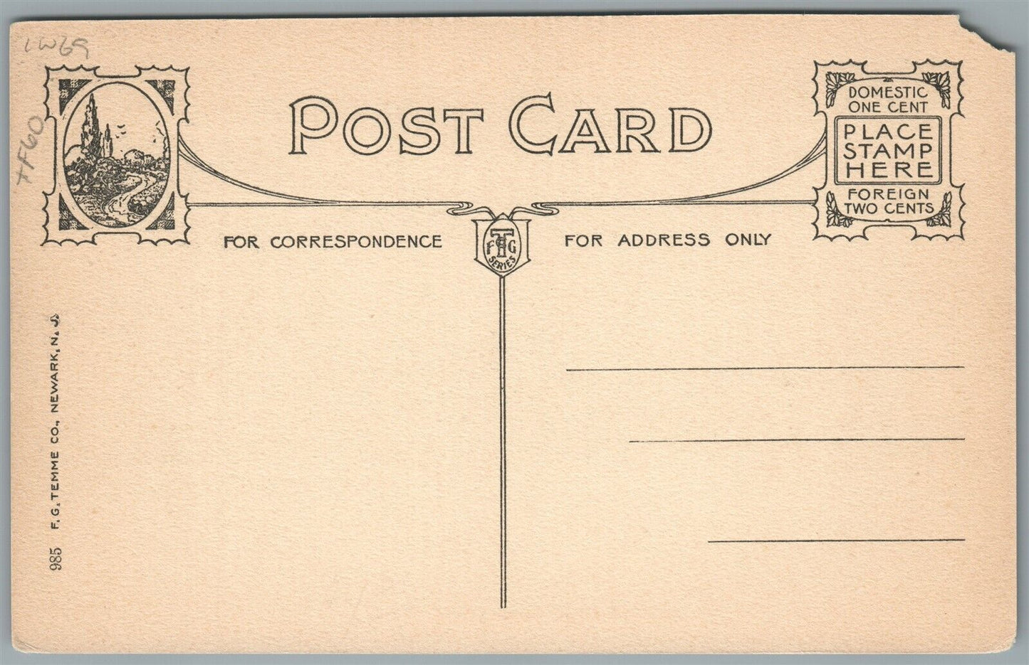 SPRINGFIELD NJ MORRIS AVE. ANTIQUE POSTCARD
