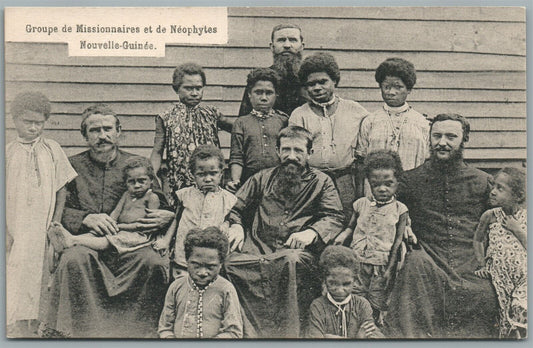 MISSIONERS IN AFRICA ANTIQUE POSTCARD