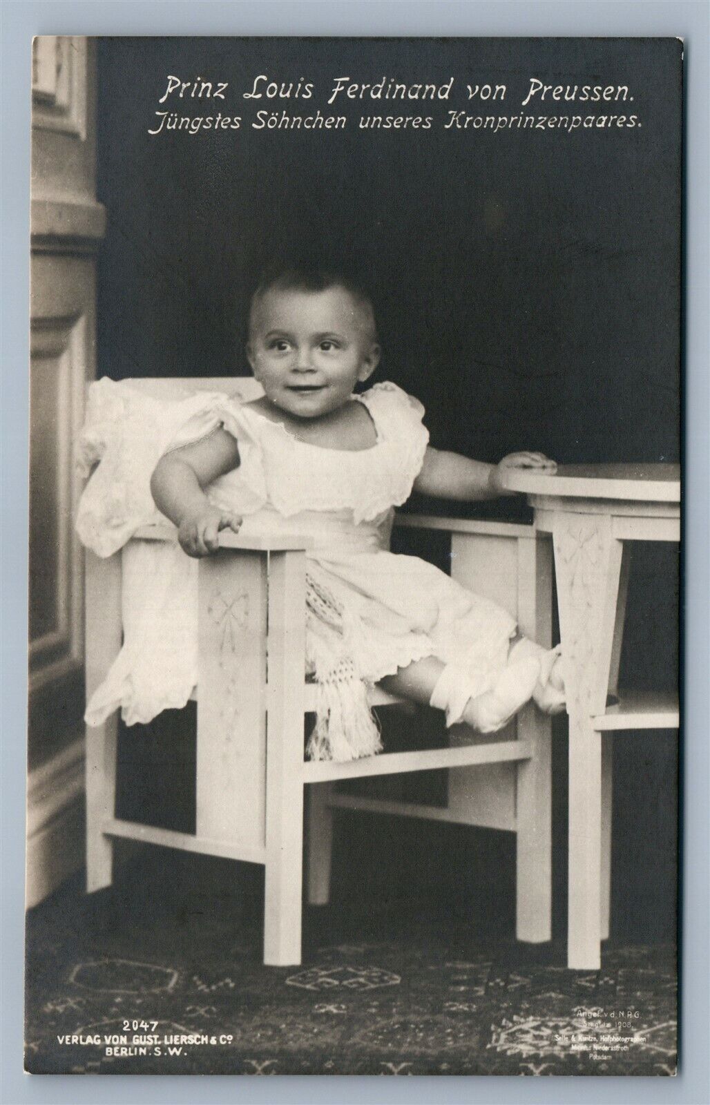 PRUSSIAN PRINCE LOUIS FERDINAND in CHILDHOOD ANTIQUE REAL PHOTO POSTCARD RPPC