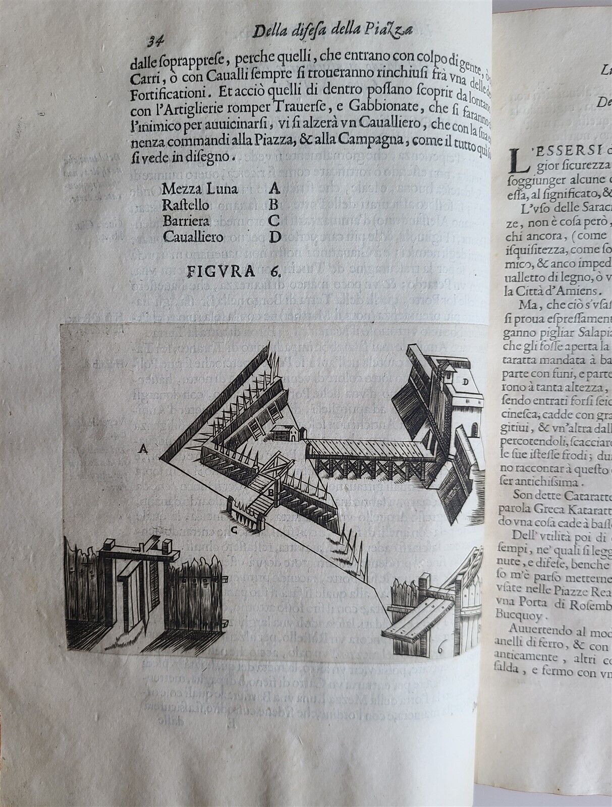 1654 ILLUSTRATED MILITARY FORTIFICATIONS DIFESA ET OFFESA DELLE PIAZZE antique