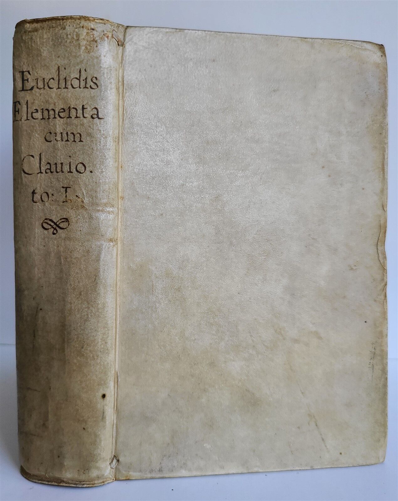 1574 EUCLIDIS ELEMENTORUM antique VELLUM 16th CENTURY GEOMETRY illustrated