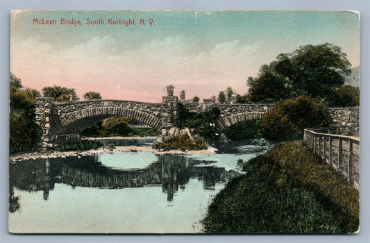 SOUTH KORTRIGHT NY McLEAN BRIDGE ANTIQUE POSTCARD