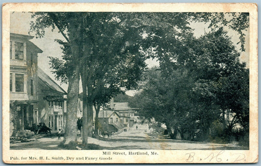 HARTLAND ME MILL STREET ANTIQUE POSTCARD