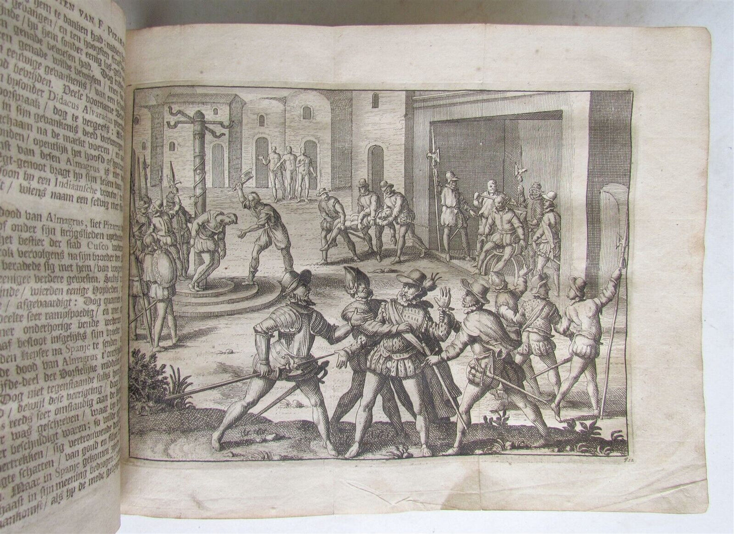 1706 CONQUEST of PERU & PANAMA ILLUSTRATED antique RARE F. Pizarro D. Almagro