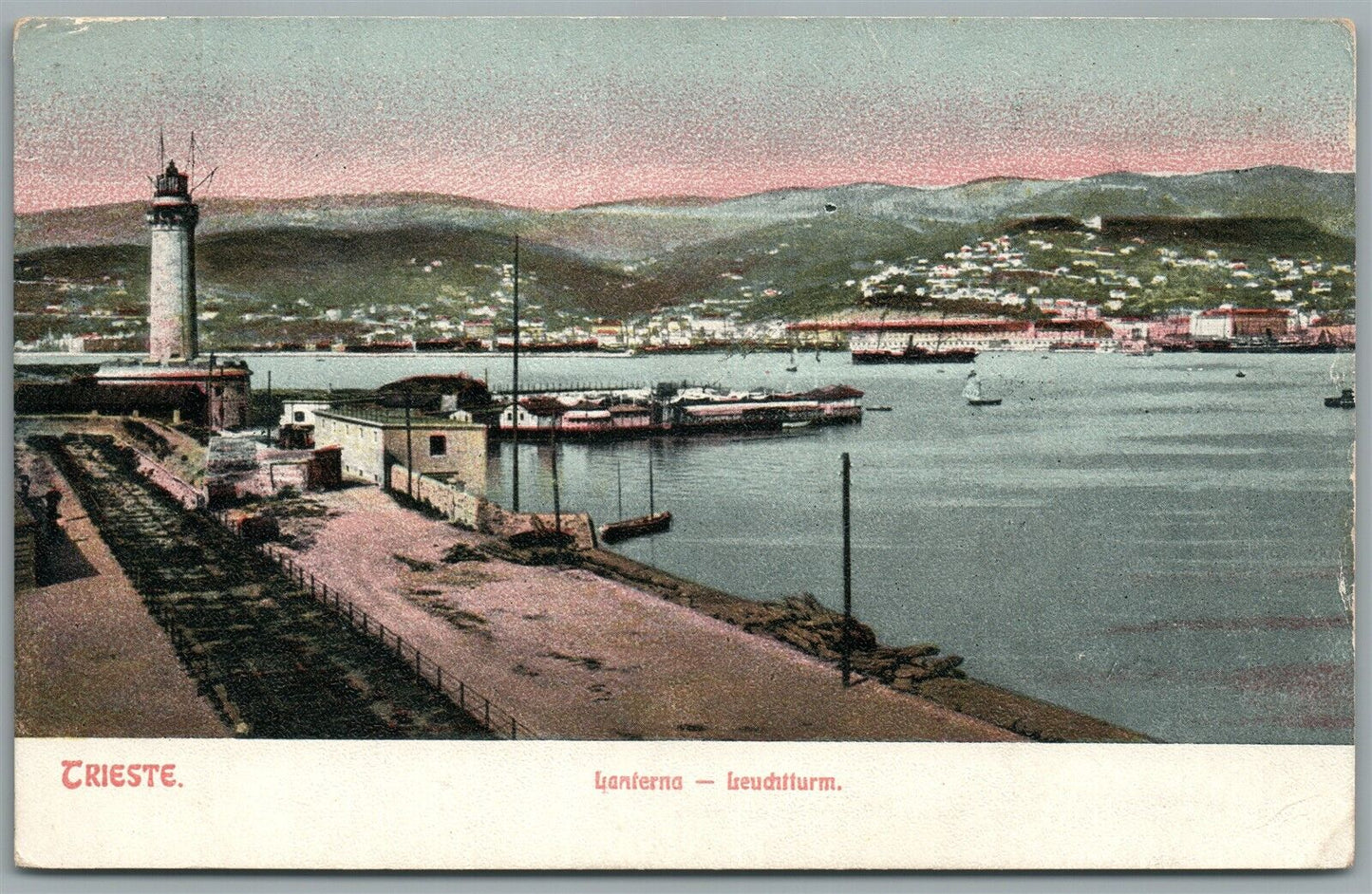 ITALY TRIESTE LANTERNA LIGHT HOUSE ANTIQUE POSTCARD