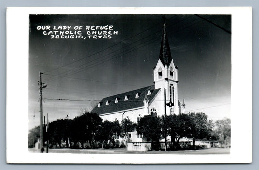 REFUGIO TX CATHOLIC CHURCH VINTAGE REAL PHOTO POSTCARD RPPC