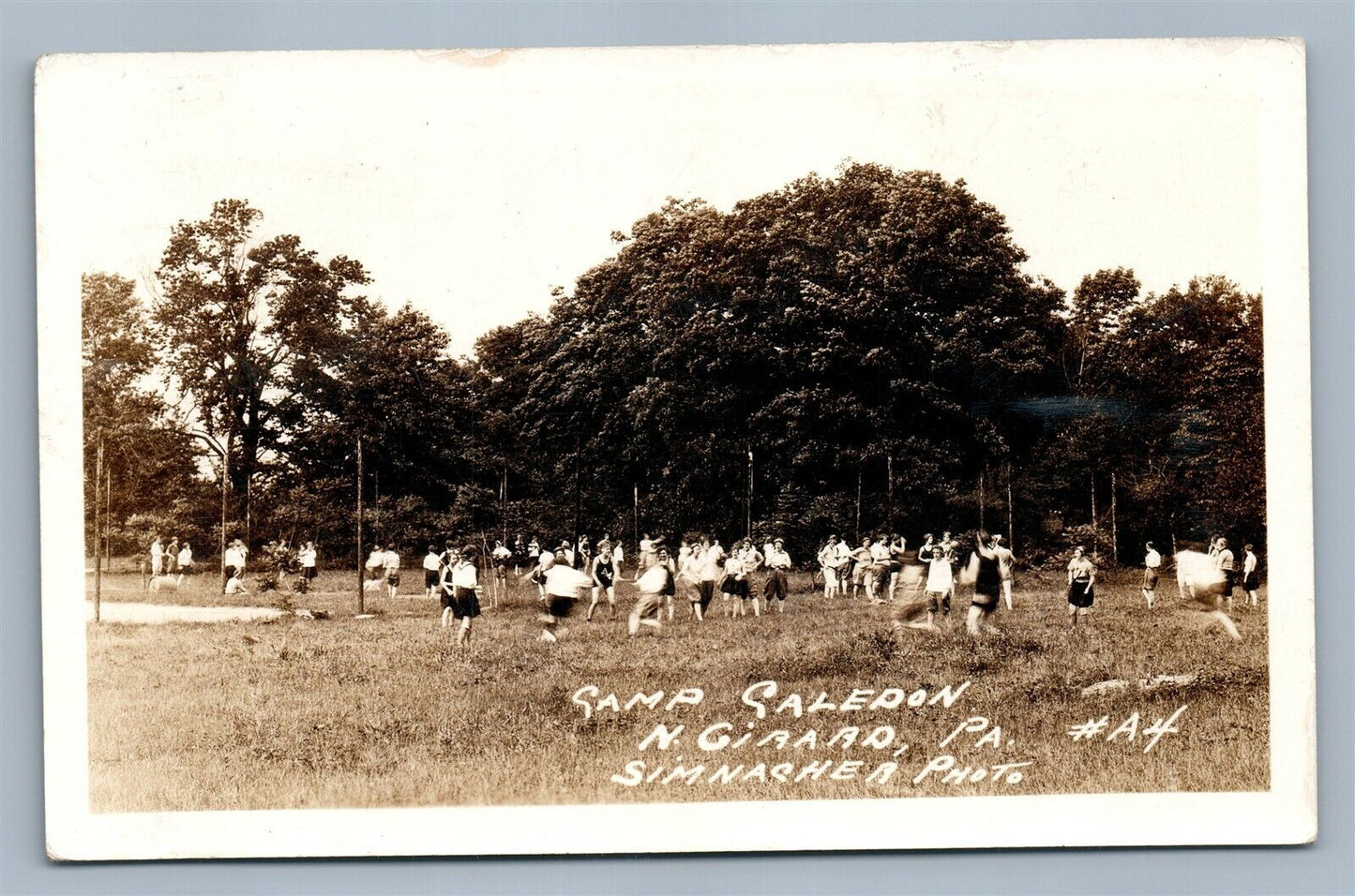 N.GIRARD CAMP CALEDON PA VINTAGE REAL PHOTO POSTCARD RPPC