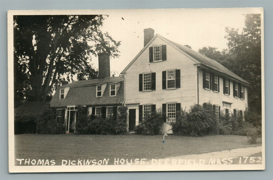 DEERFIELD MA THOMAS DICKINSON HOUSE ANTIQUE REAL PHOTO POSTCARD RPPC