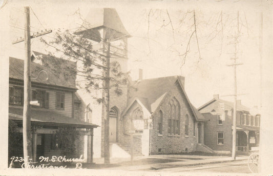 CHRISTIANA PA M.E. CHURCH ANTIQUE REAL PHOTO POSTCARD RPPC