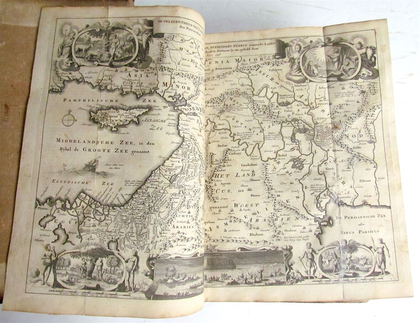 1738 BIBLE in DUTCH ILLUSTRATED w/ MAPS MASSIVE FOLIO in DUTCH antique BIBLIA