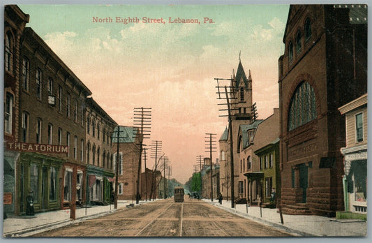 LEBANON PA NORTH EIGHTH STREET ANTIQUE POSTCARD