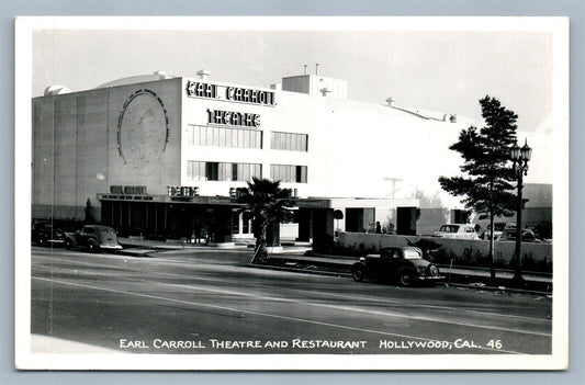 HOLLYWOOD CA EARL CARROL THEATRE & RESTAURANT VINTAGE REAL PHOTO POSTCARD RPPC