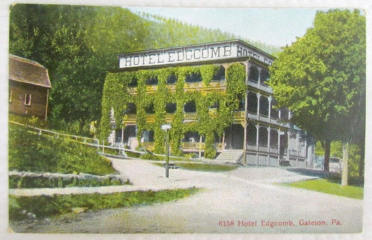 ANTIQUE POSTCARD HOTEL EDGCOMB GALETON PA
