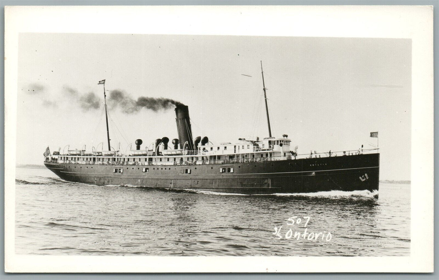 SS ONTARIO STEAMBOAT VINTAGE REAL PHOTO POSTCARD RPPC