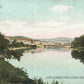 VIEW OF ALLEGHENY RIVER TOWARD WARREN PA 1908 ANTIQUE POSTCARD w/ CORK CANCEL