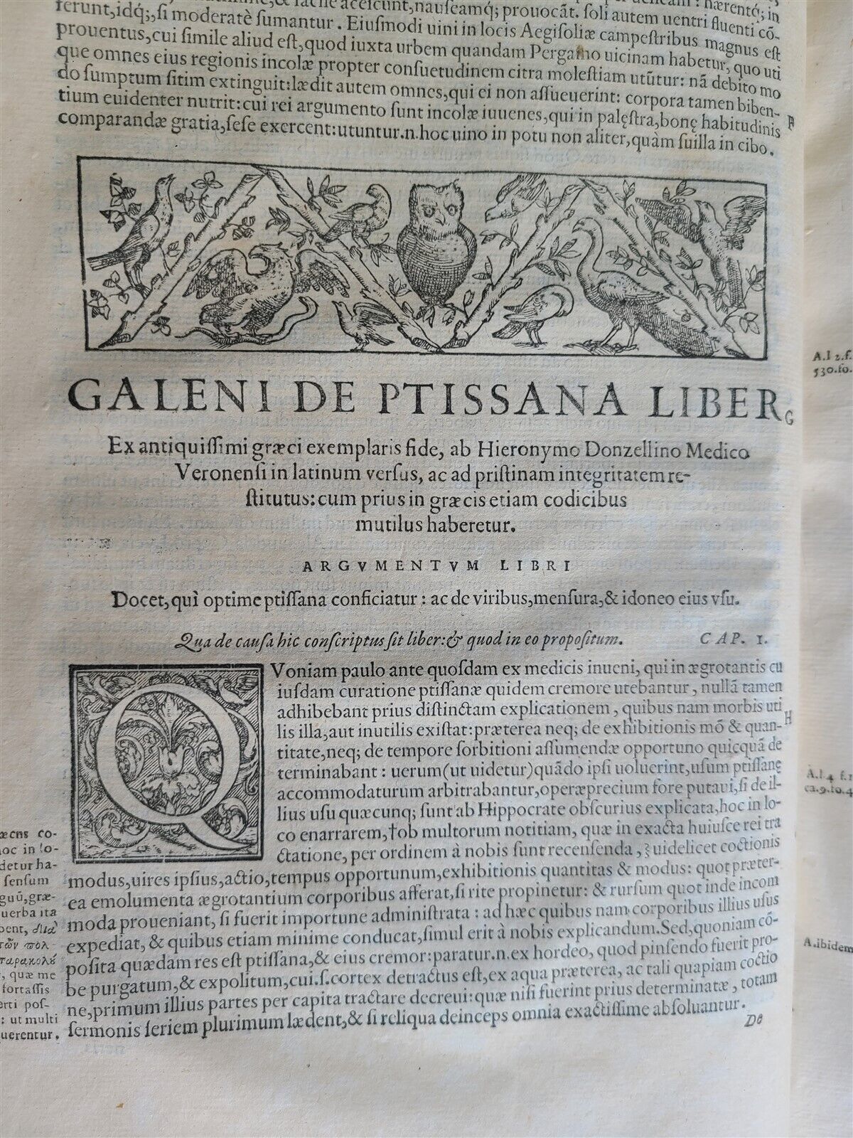 1586 RENAISSANCE EDITION OF GALEN antique FOLIO 16th century FAMOUS MEDICAL WORK