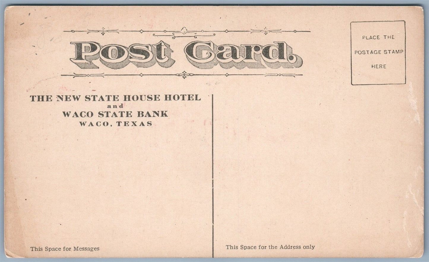 WACO TX NEW STATE HOUSE ANTIQUE POSTCARD